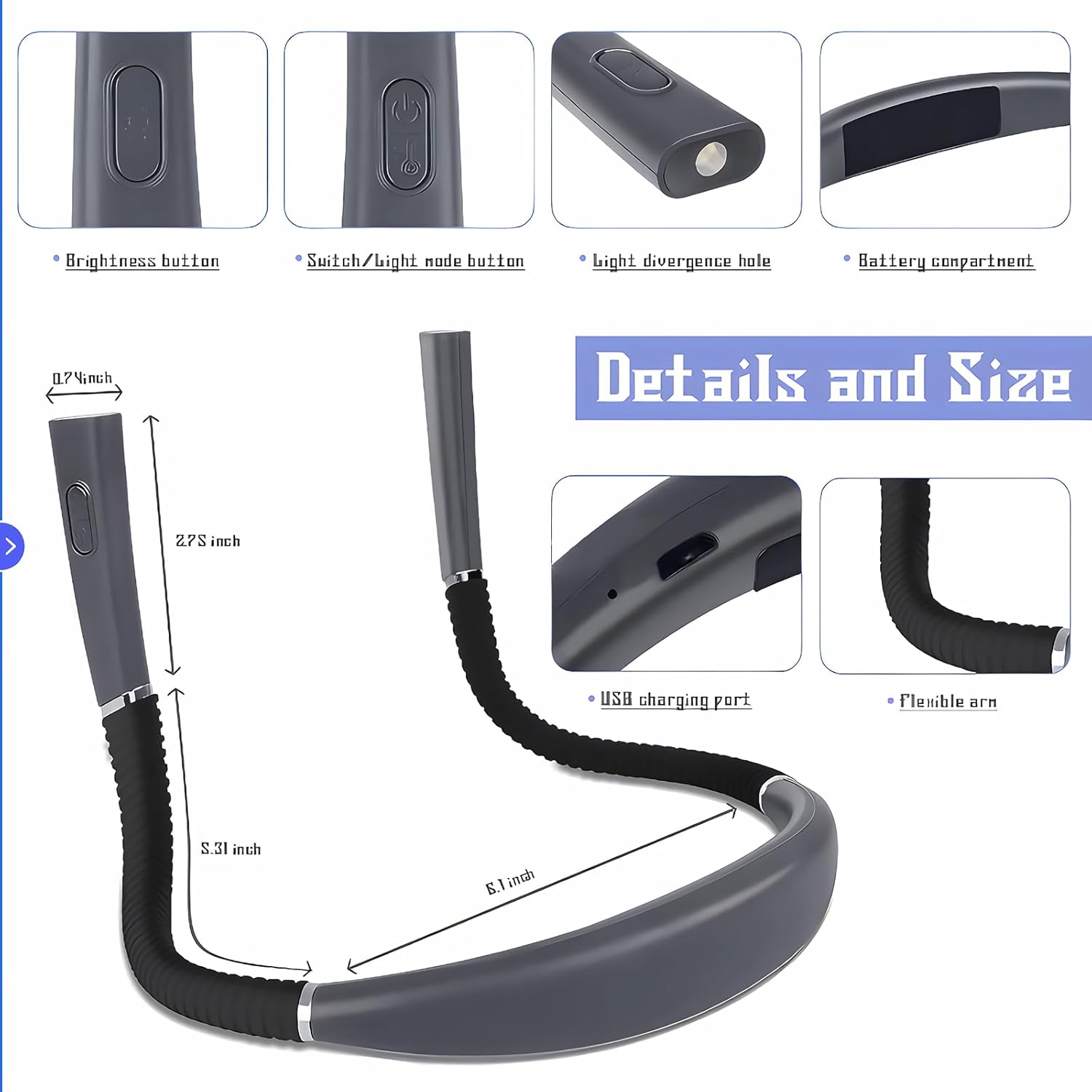 💡Smart Book Light Beast🔥 3-Color Mood Magic✨ 80Hr Bendable Neck⚡ Camping/Bed/Repair Master🌙 Perfect Gift for Book Lovers | TikTok's #1 Reading Hack (Gray) 💡Smart Book Light Beast🔥 3-Color Mood Magic✨ 80Hr Bendable Neck⚡ Camping/Bed/Repair Master🌙 Perfect Gift for Book Lovers | TikTok's #1 Reading Hack (Gray)